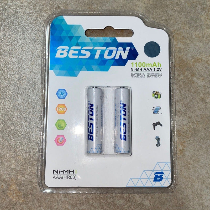 Pilas Recargables Aaa X2 Beston 1100 Mah